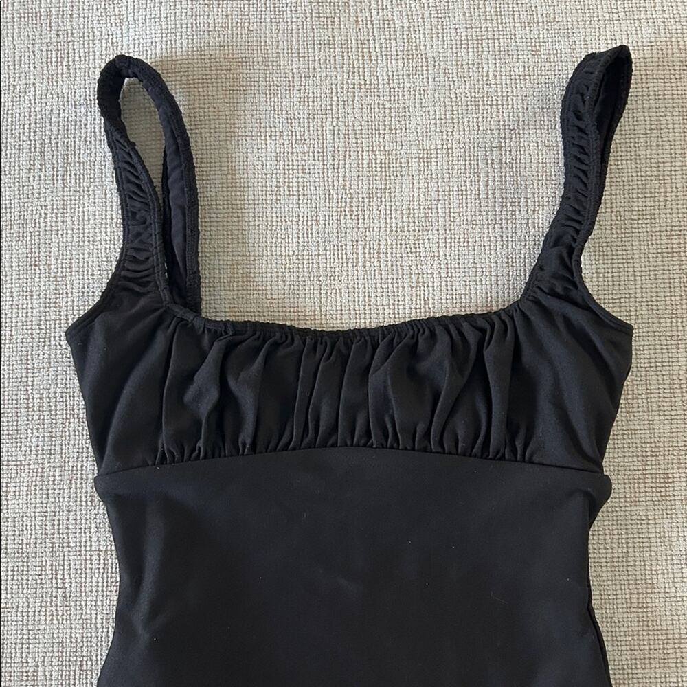 NEW Montce Zoe ruched bust high cut swimsuit in Sable black - Picture 5 of 12